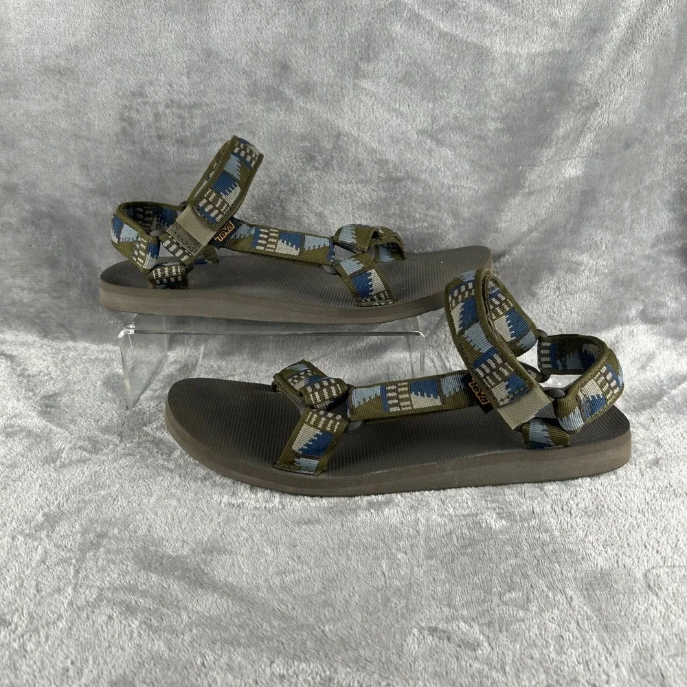 Teva Original Universal Men 12 Dark Olive Geometric Strap Sandals 1004006